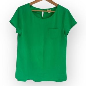 J.Crew Short Sleeve Blouse Kelly Green